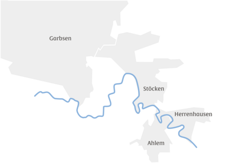 Ausschnitt aus einer Karte mit dem Stadtteil Garbsen
