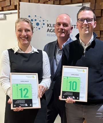 M. Mahn, C-H. Hecht, N. Meyer mit der Grünen Hausnummer