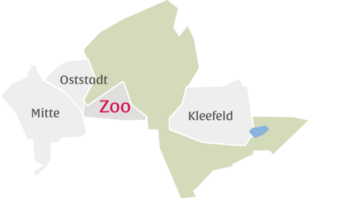 Ausschnitt aus einer Karte mit dem Stadtteil Zooviertel