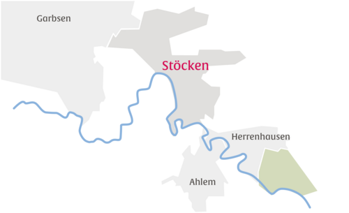 Ausschnitt aus einer Karte mit dem Stadtteil Stöcken