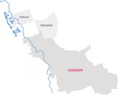 Ausschnitt aus einer Karte mit dem Stadtteil Laatzen