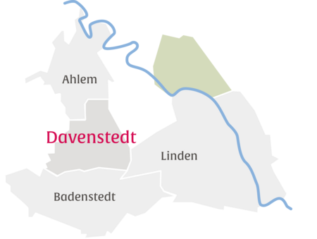 Ausschnitt aus einer Karte mit dem Stadtteil Davenstedt