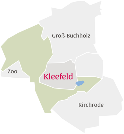 Ausschnitt aus einer Karte mit dem Stadtteil Kleefeld