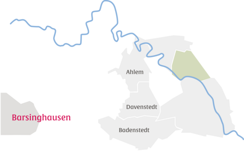 Ausschnitt aus einer Karte mit dem Stadtteil Barsinghausen
