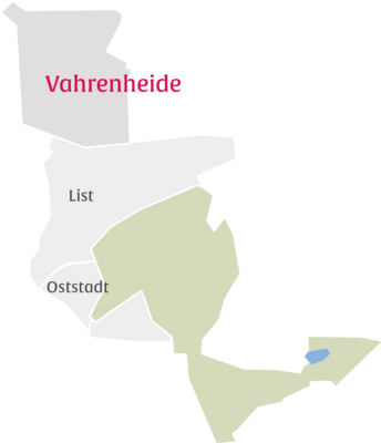 Ausschnitt aus einer Karte mit dem Stadtteil Vahrenheide