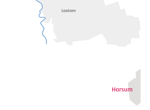 Ausschnitt aus einer Karte mit dem Stadtteil Harsum